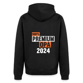 Werdender Opa 2031 - Unisex Premium Bio Zip Hoodie - Schwarz - Hinten - Nico (187cm)