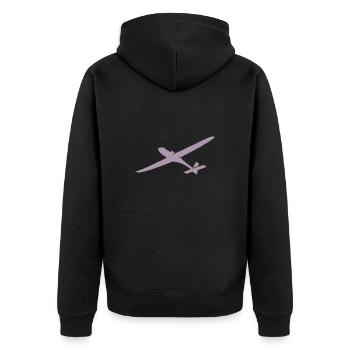 Sky Glider: Silhouette of a glider - Unisex Premium Organic Zip Hoodie - black - Back - Nico (187cm)
