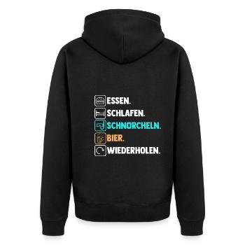 Schullehrerin Lehrerin - Unisex Premium Bio Zip Hoodie - Schwarz - Hinten - Nico (187cm)