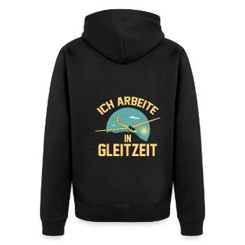 Segelflieger Fliegen Segelfliegen - Unisex Premium Bio Zip Hoodie - Schwarz - Hinten - Nico (187cm)