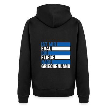Griechen Grieche Griechenland - Unisex Premium Bio Zip Hoodie - Schwarz - Hinten - Nico (187cm)