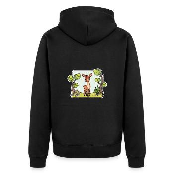 Un cerf si mignon ! Ou est-ce un cerf ? - Veste à capuche bio Premium Unisexe - noir - Dos - Nico (187cm)