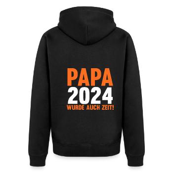 Werdender Papa 2039 - Unisex Premium Bio Zip Hoodie - Schwarz - Hinten - Nico (187cm)