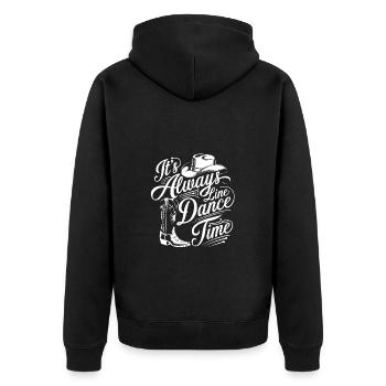 Line Dance Time Zeit zum Tanzen Linedance - Unisex Premium Bio Zip Hoodie - Schwarz - Hinten - Nico (187cm)
