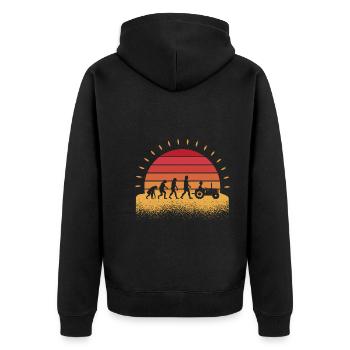 Landwirtschaft Landwirt Traktor Bauernhof Evolutio - Unisex Premium Bio Zip Hoodie - Schwarz - Hinten - Nico (187cm)
