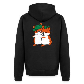 Hamster Frères et sœurs Couple Amoureux Partenaires - Veste à capuche bio Premium Unisexe - noir - Dos - Nico (187cm)