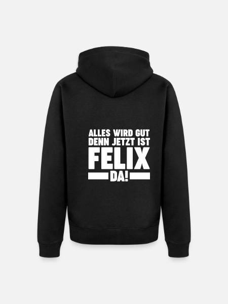 Felix - Unisex Premium Bio Zip Hoodie - Schwarz