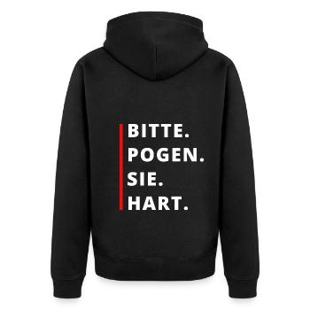 Bitte Pogen Sie Hart Festival Heavy Metal Rock - Unisex Premium Bio Zip Hoodie - Schwarz - Hinten - Nico (187cm)