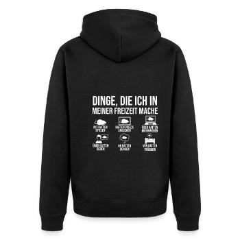 Nagetier Ratte Ratten - Unisex Premium Bio Zip Hoodie - Schwarz - Hinten - Nico (187cm)