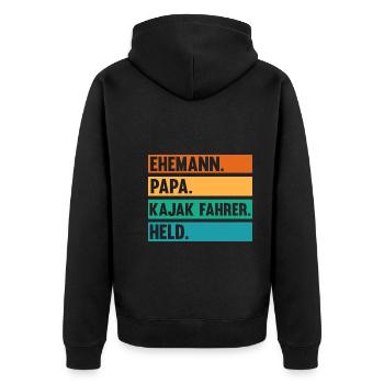 Schullehrerin Lehrerin - Unisex Premium Bio Zip Hoodie - Schwarz - Hinten - Nico (187cm)