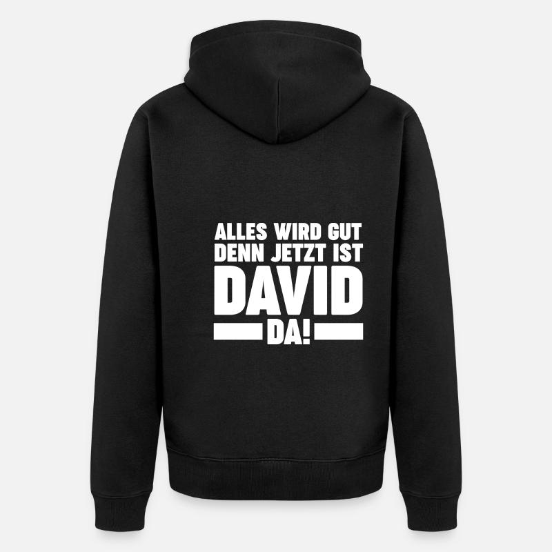 David - Unisex Premium Bio Zip Hoodie - Schwarz