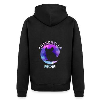 Chinchilla Mom - süßes Chinchilla design - Unisex Premium Bio Zip Hoodie - Schwarz - Hinten - Nico (187cm)