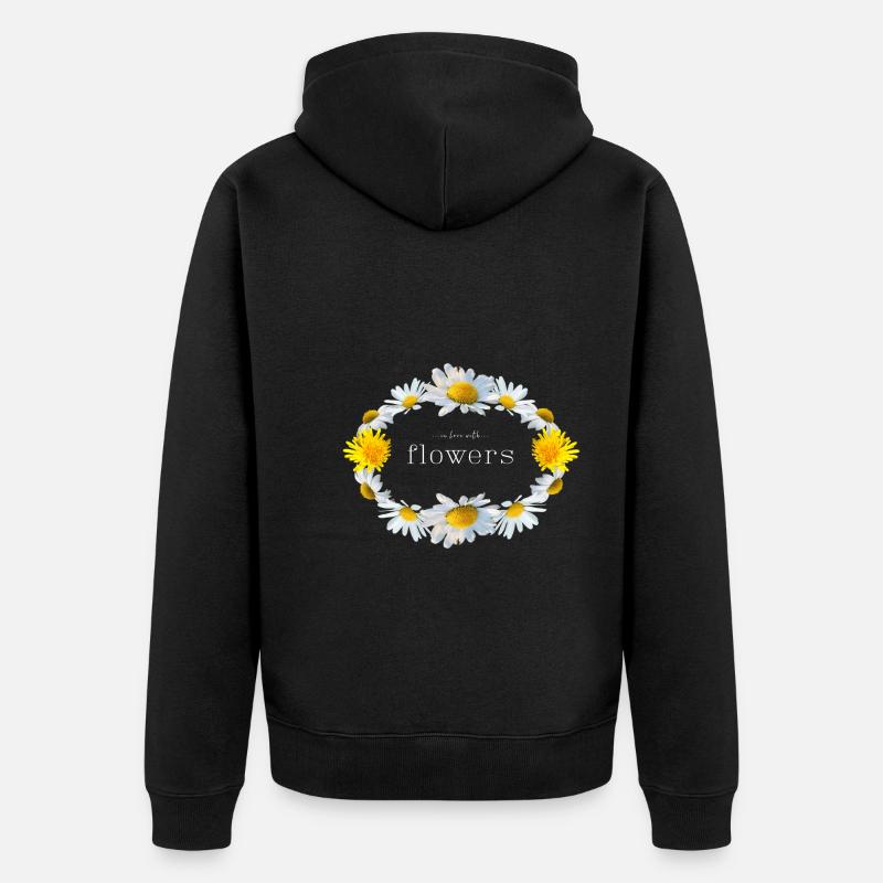 Fleur - Veste à capuche bio Premium Unisexe - noir