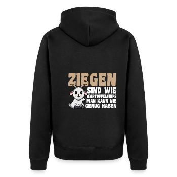 Ziege Ziegenbauer Bauernhof Landwirt Bauer Ziegen - Unisex Premium Bio Zip Hoodie - Schwarz - Hinten - Nico (187cm)