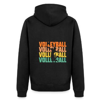 Joueur de volley-ball Volley-ball - Veste à capuche bio Premium Unisexe - noir - Dos - Nico (187cm)