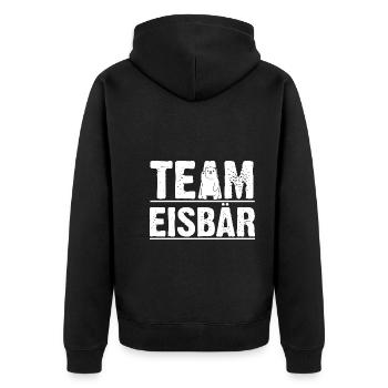 Eisbär Eisbären - Unisex Premium Bio Zip Hoodie - Schwarz - Hinten - Nico (187cm)