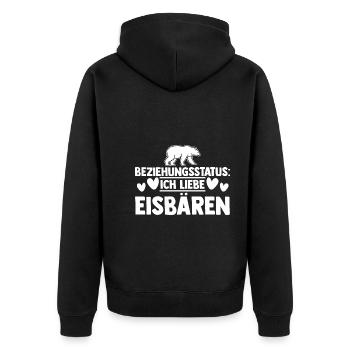 Eisbär Eisbären - Unisex Premium Bio Zip Hoodie - Schwarz - Hinten - Nico (187cm)