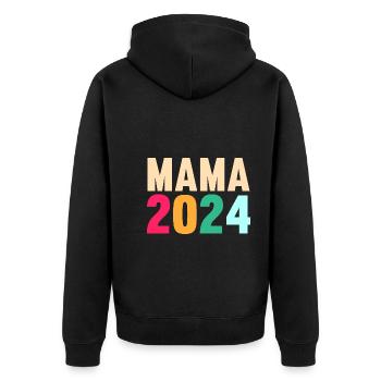 Maman à venir 2024 - Veste à capuche bio Premium Unisexe - noir - Dos - Nico (187cm)