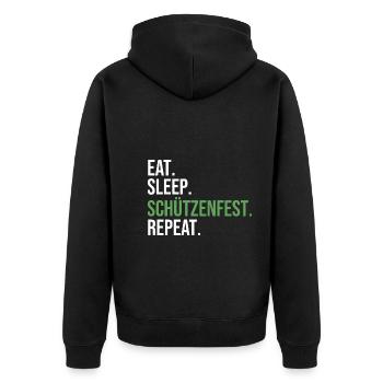 Schützenverein Schützenfest - Unisex Premium Bio Zip Hoodie - Schwarz - Hinten - Nico (187cm)