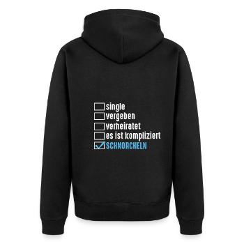 Schullehrer Lehrer - Unisex Premium Bio Zip Hoodie - Schwarz - Hinten - Nico (187cm)