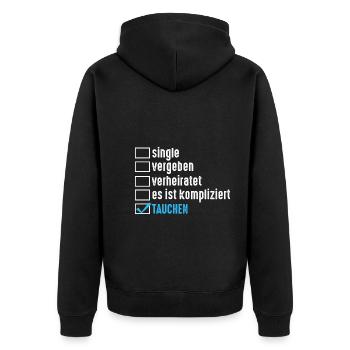 Schullehrer Lehrer - Unisex Premium Bio Zip Hoodie - Schwarz - Hinten - Nico (187cm)