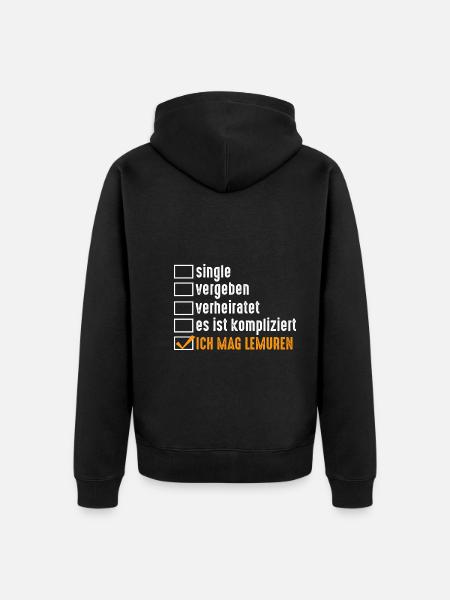 Lemur - Unisex Premium Bio Zip Hoodie - Schwarz