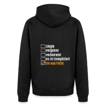 Aquarium Beziehungsstatus Aquaristik Fische - Unisex Premium Bio Zip Hoodie - Schwarz - Hinten - Nico (187cm)