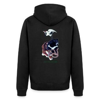 Puissance des quatre animaux - Veste à capuche bio Premium Unisexe - noir - Dos - Nico (187cm)
