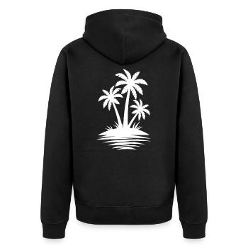 Palm Tree Island Beach Lover Gift - Summer Gift - Unisex Premium Organic Zip Hoodie - black - Back - Nico (187cm)
