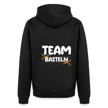 Bastler Bastelunterricht Basteln - Unisex Premium Bio Zip Hoodie - Schwarz - Hinten - Nico (187cm)