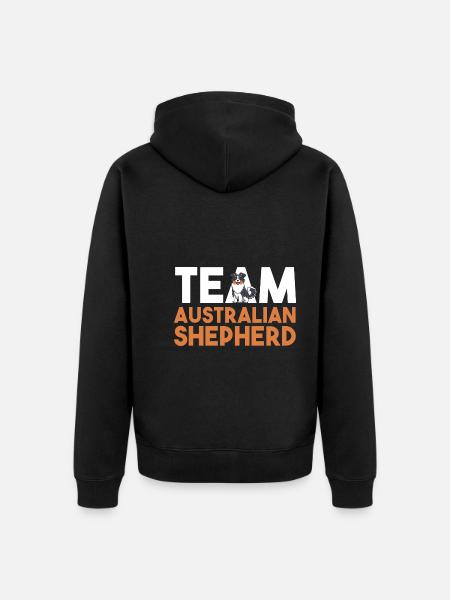 Dog Australian Shepherd - Unisex Premium Organic Zip Hoodie - black
