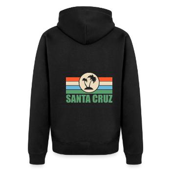Surf en Californie Santa Cruz - Veste à capuche bio Premium Unisexe - noir - Dos - Nico (187cm)