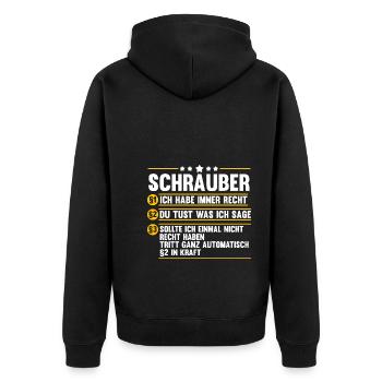 Mechatroniker Vater Und Sohn KFZ Mechaniker Werkst - Unisex Premium Bio Zip Hoodie - Schwarz - Hinten - Nico (187cm)