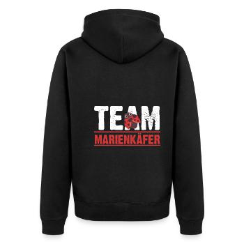 Marienkäfer - Unisex Premium Bio Zip Hoodie - Schwarz - Hinten - Nico (187cm)