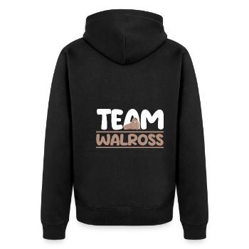 Walross - Unisex Premium Bio Zip Hoodie - Schwarz - Hinten - Nico (187cm)