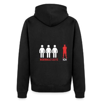 Sportmannschaft Trainer - Unisex Premium Bio Zip Hoodie - Schwarz - Hinten - Nico (187cm)