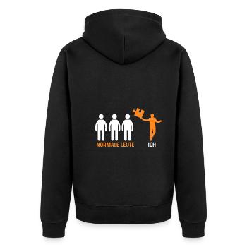 Puzzlefan Puzzler Puzzleteile Puzzle - Unisex Premium Bio Zip Hoodie - Schwarz - Hinten - Nico (187cm)