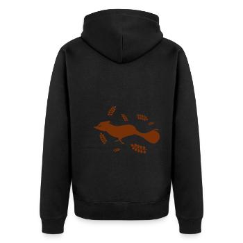 Fuchs - Tier Zoo Tierfreund Naturschutz - Unisex Premium Bio Zip Hoodie - Schwarz - Hinten - Nico (187cm)