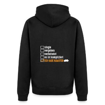 Nagetier Hamsterbesitzer Hamster - Unisex Premium Bio Zip Hoodie - Schwarz - Hinten - Nico (187cm)