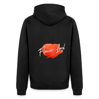 Mohn Mohnblume Klatschmohn Blumenhändler - Unisex Premium Bio Zip Hoodie - Schwarz - Hinten - Nico (187cm)