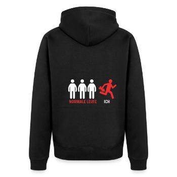 Rettungsschwimmer Bademeister - Unisex Premium Bio Zip Hoodie - Schwarz - Hinten - Nico (187cm)