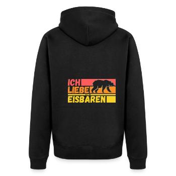 Eisbär Eisbären - Unisex Premium Bio Zip Hoodie - Schwarz - Hinten - Nico (187cm)