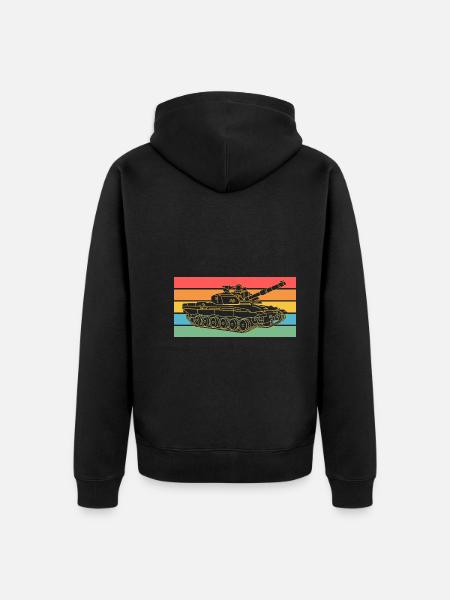 Panzerfahrer Soldat Retro Panzer - Unisex Premium Bio Zip Hoodie - Schwarz