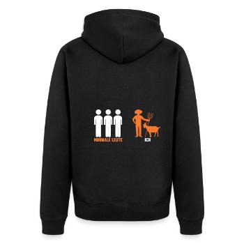 Ziege Ziegenbauer Bauernhof Landwirt Bauer Ziegen - Unisex Premium Bio Zip Hoodie - Schwarz - Hinten - Nico (187cm)