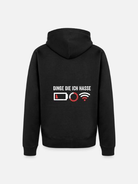 Dinge die ich hasse - Unisex Premium Bio Zip Hoodie - Schwarz