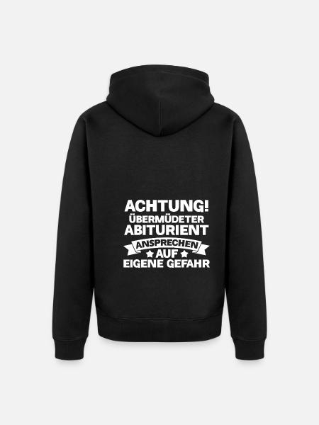 Abiturient Abifeier Abi Abitur - Unisex Premium Bio Zip Hoodie - Schwarz