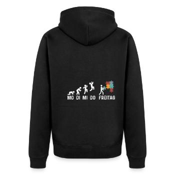 Puzzlefan Puzzler Puzzleteile Puzzle - Unisex Premium Bio Zip Hoodie - Schwarz - Hinten - Nico (187cm)