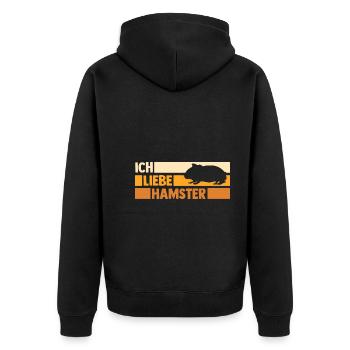 Nagetier Hamsterbesitzer Hamster - Unisex Premium Bio Zip Hoodie - Schwarz - Hinten - Nico (187cm)