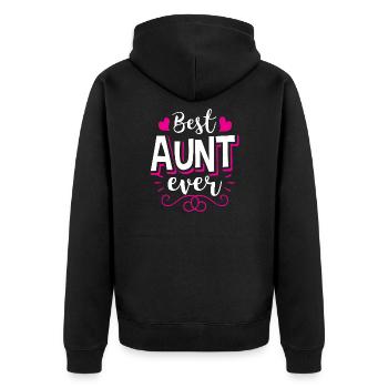 Tante Tante B.A.E. Bestes Tante Geburtstagsgeschenk aller Zeiten - Unisex Premium Bio Zip Hoodie - Schwarz - Hinten - Nico (187cm)