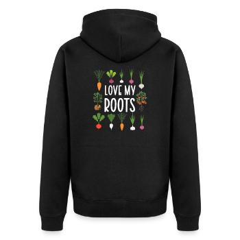 Love My Roots Gardening Plant Lover Gardener - Unisex Premium Organic Zip Hoodie - black - Back - Nico (187cm)